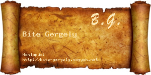 Bite Gergely névjegykártya